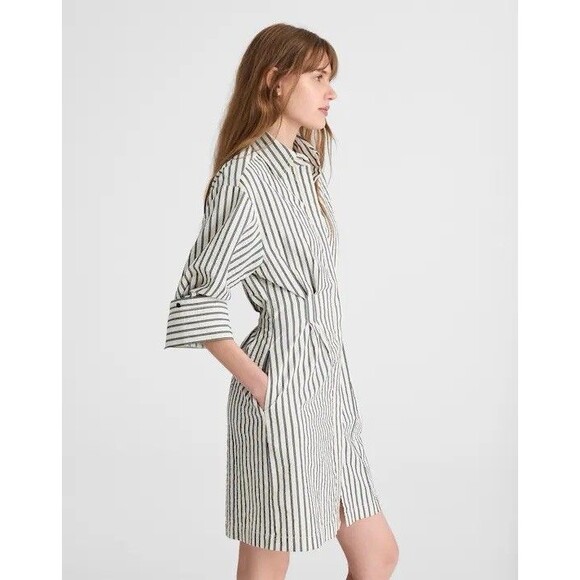 Madewell Tucked Mini Shirtdress NWT Size 6 - Picture 2 of 14